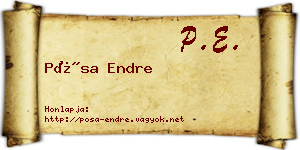 Pósa Endre névjegykártya
